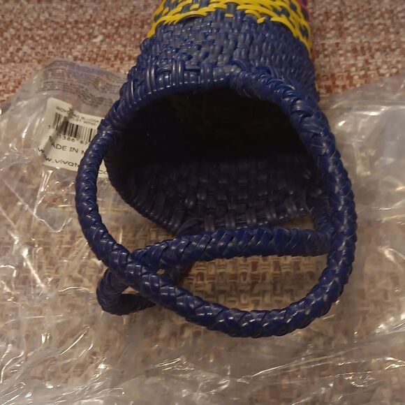 Mexican Wine Tote Vivaterra Plastic Woven New - Picture 2 of 4